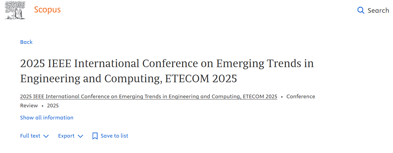 Conference Scopus Entry